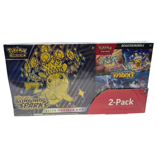 Surging Sparks [2-Pack] ETB + Pokemon Center Booster Bundle